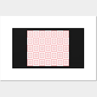 Abstract geometric pattern - pink and white. Posters and Art